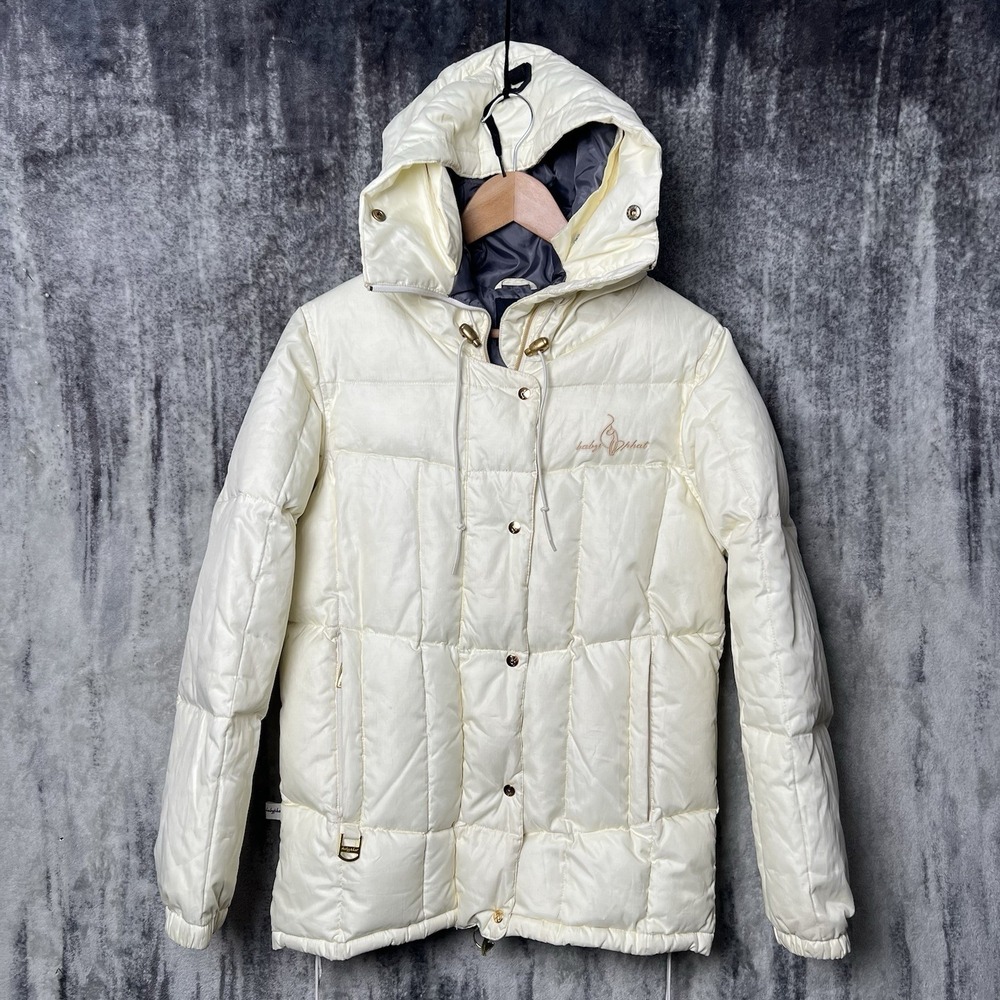 Y2K Baby Phat Down Feather Filled Blend Quilted Puffer Jacket Sz S Gold Hardware